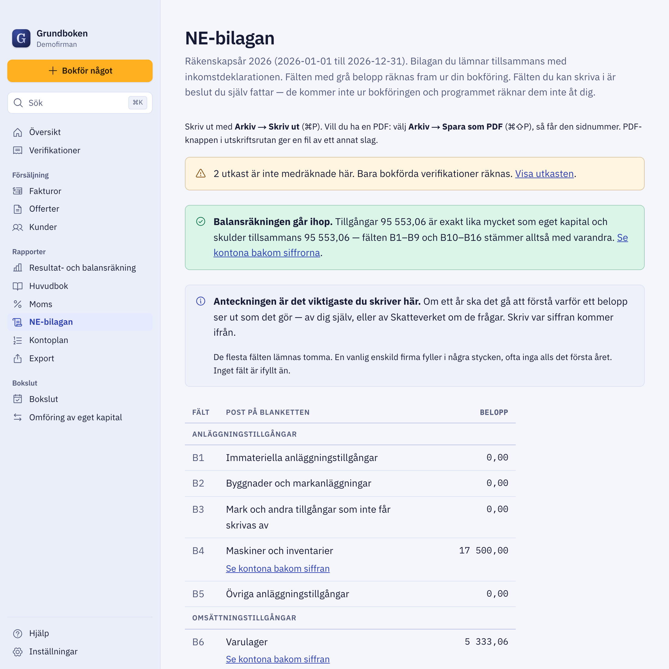 NE-bilagan i Grundboken